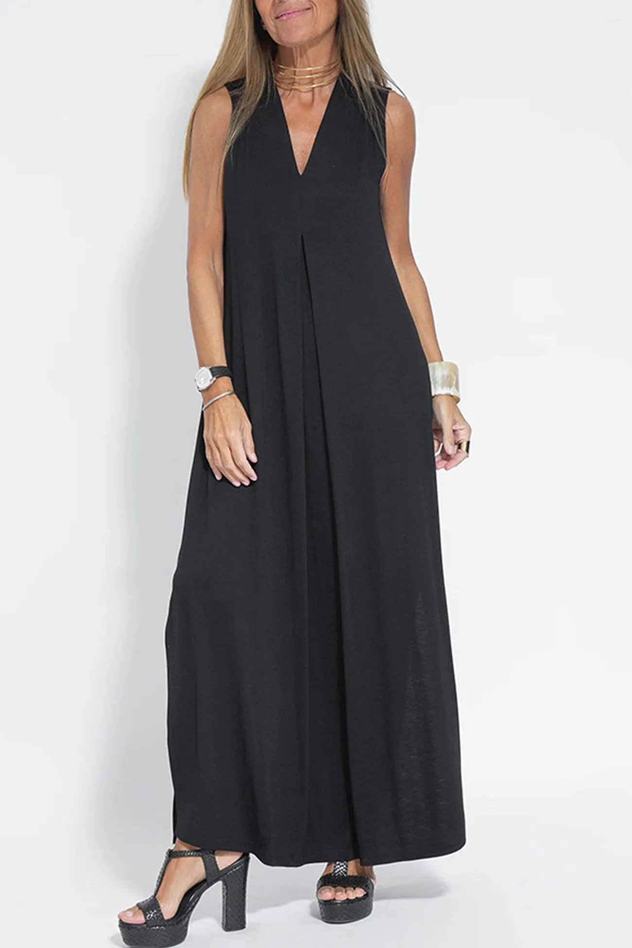 V Neck Tank Dress Long Cardigan Suits