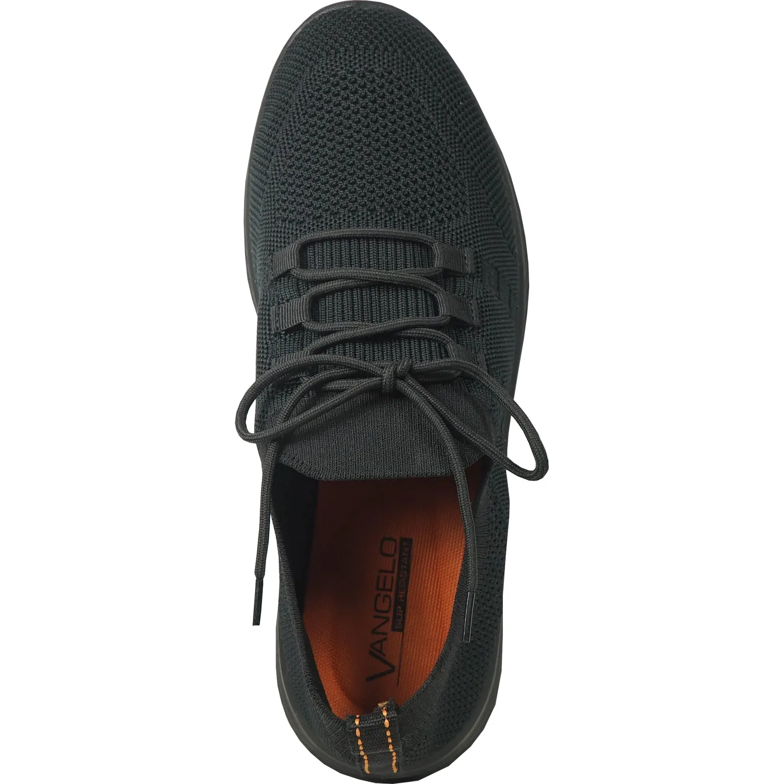 VANGELO Men Slip Resistant Shoe JIMMY-1 Black  - Wide Width Available