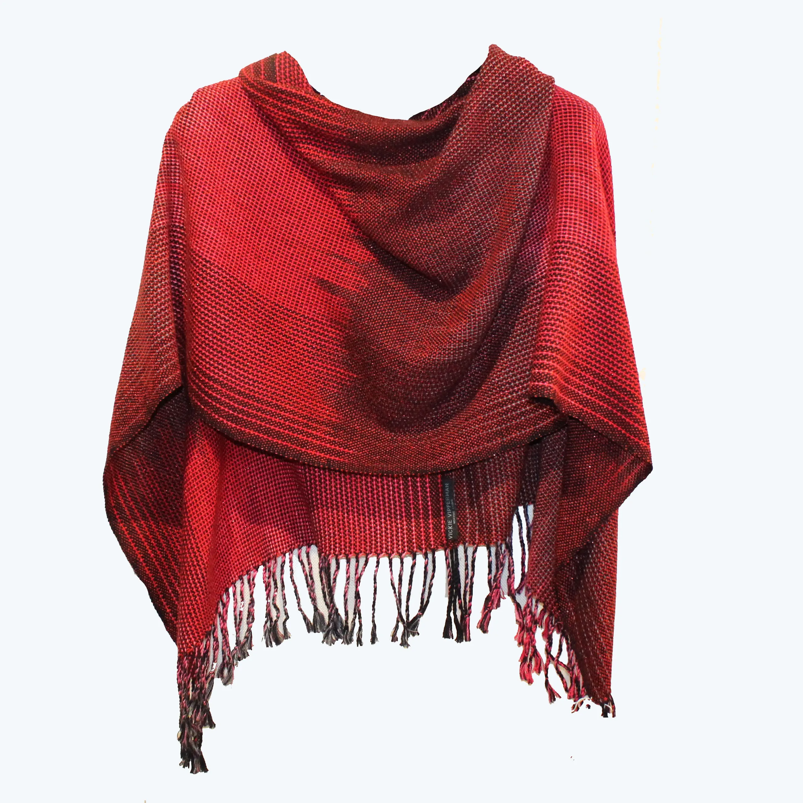 Vickie Vipperman Poncho, Red/Black/Metallic #1, OS