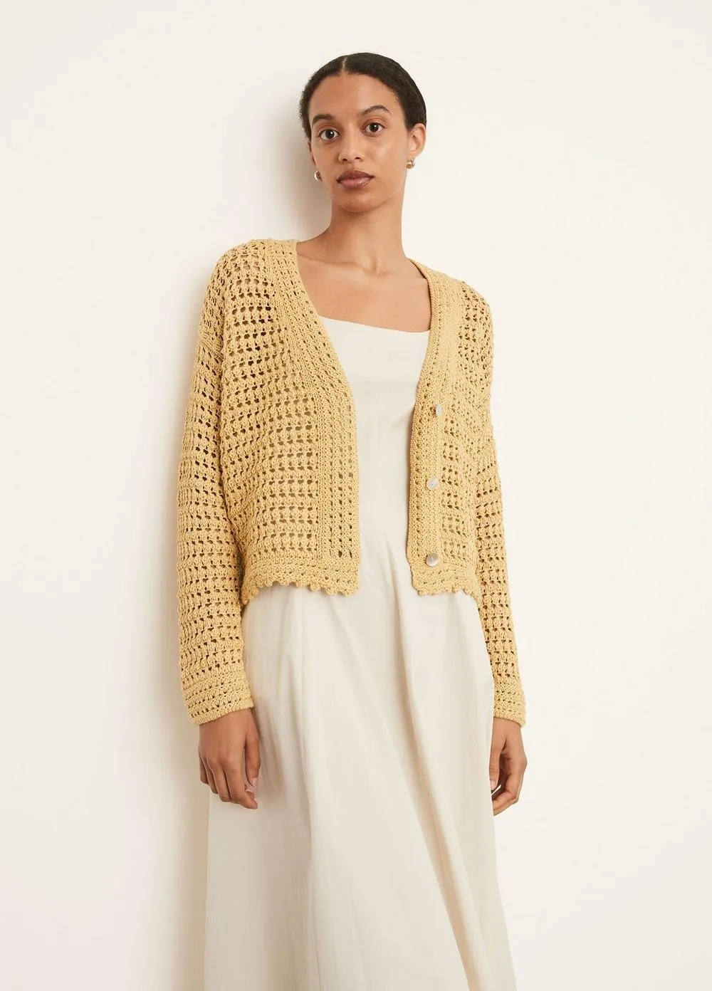 Vince - Crochet Cardigan in Warm Sand