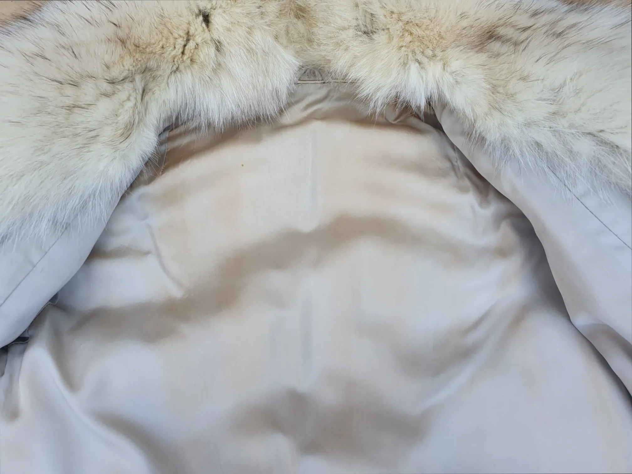 Vintage Blue Fox Jacket (Off-white) -Small