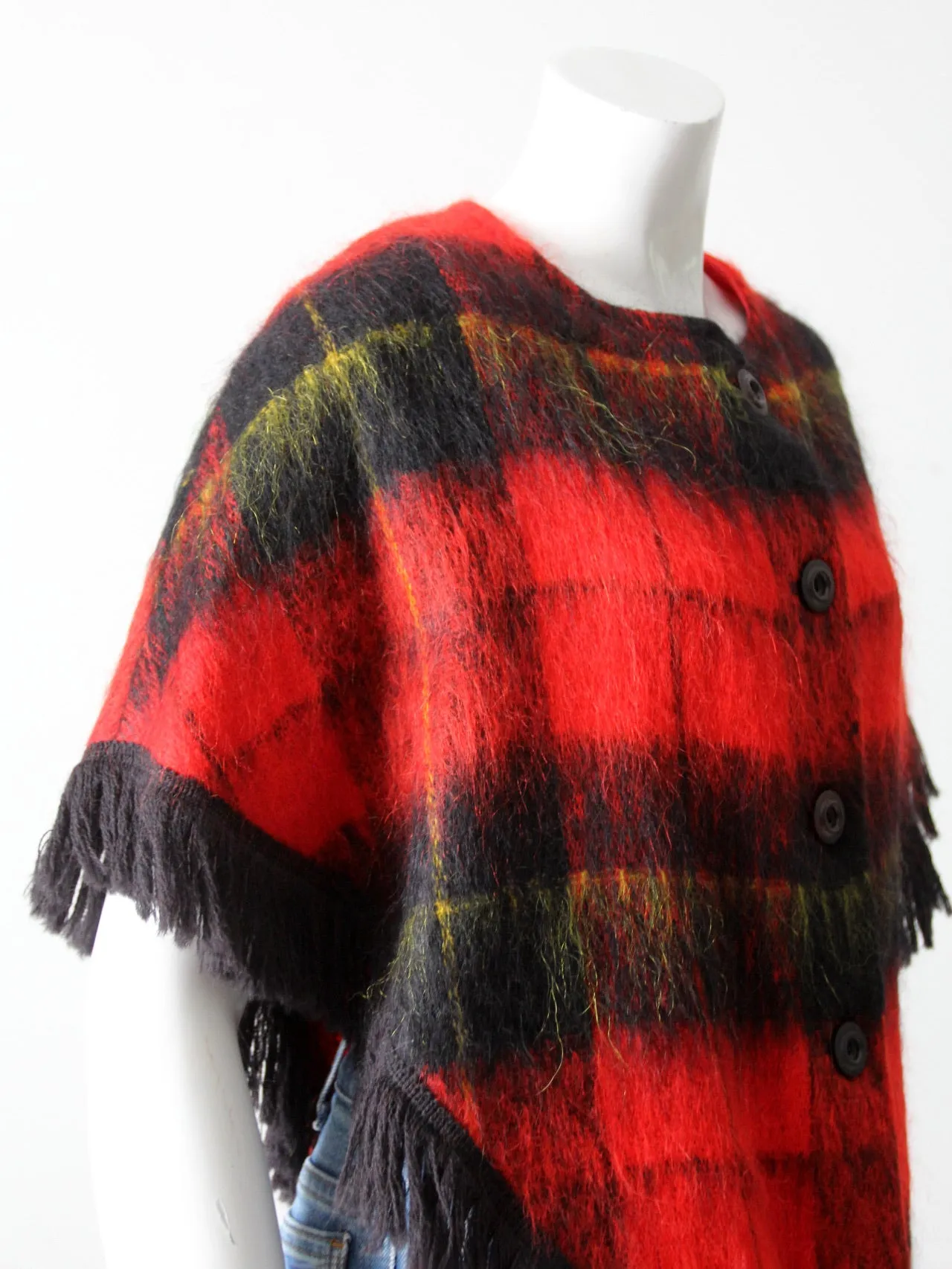 vintage mohair plaid sweater