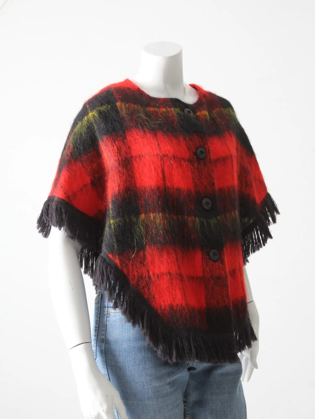 vintage mohair plaid sweater