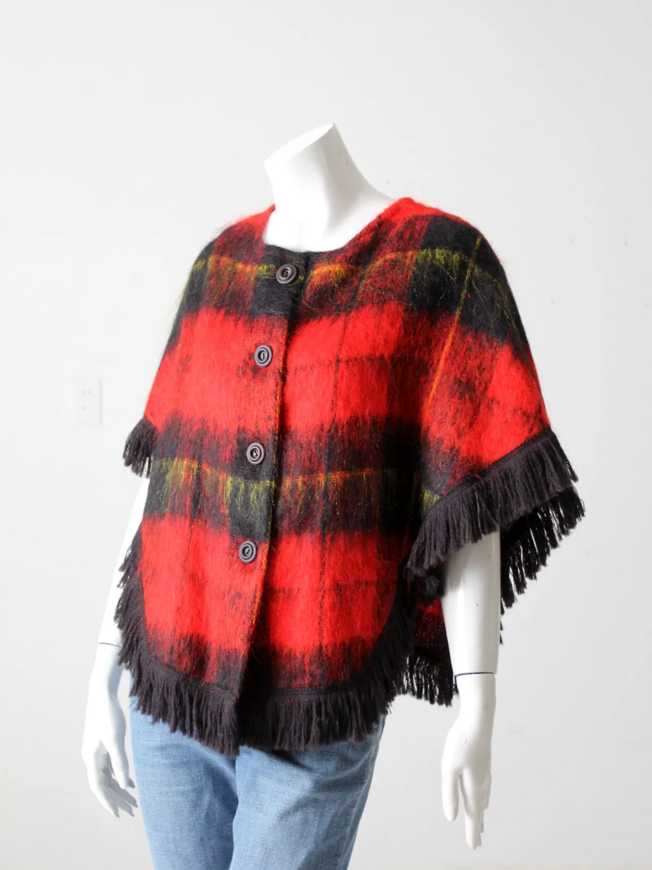 vintage mohair plaid sweater