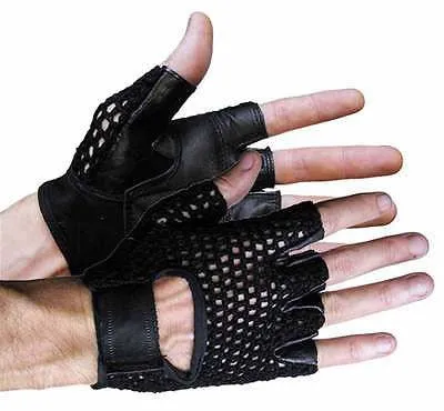 VL429 Vance Leather Mesh Back Fingerless Glove