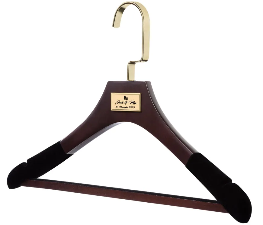 WEDDING HANGERS: Engraved High Quality Bridal Dress & Suit Hangers.