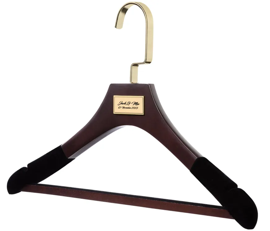 WEDDING HANGERS: Engraved High Quality Bridal Dress & Suit Hangers.