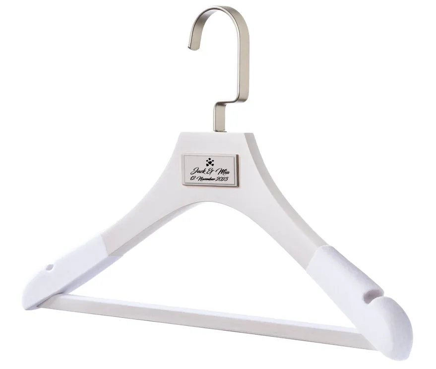 WEDDING HANGERS: Engraved High Quality Bridal Dress & Suit Hangers.