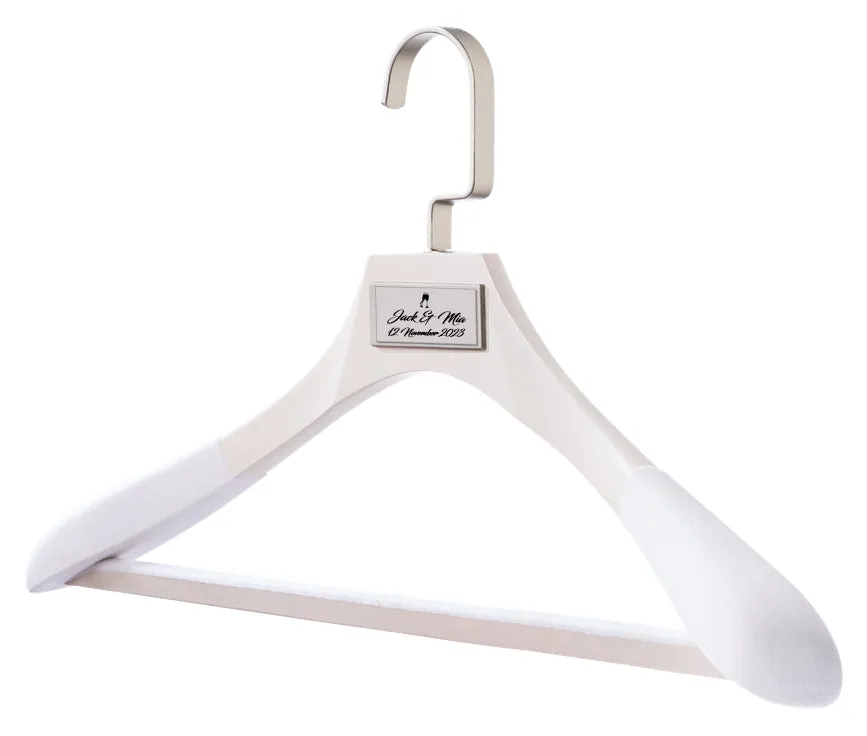 WEDDING HANGERS: Engraved High Quality Bridal Dress & Suit Hangers.