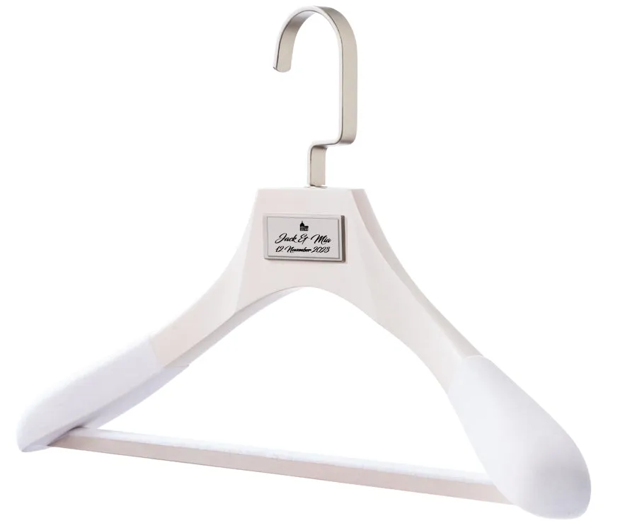 WEDDING HANGERS: Engraved High Quality Bridal Dress & Suit Hangers.