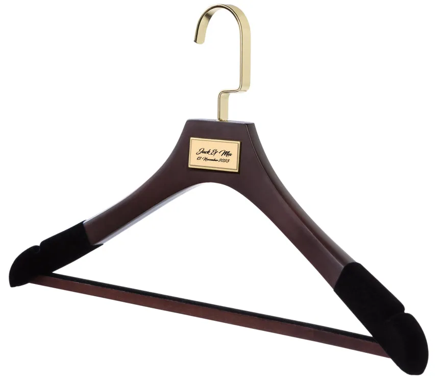 WEDDING HANGERS: Engraved High Quality Bridal Dress & Suit Hangers.