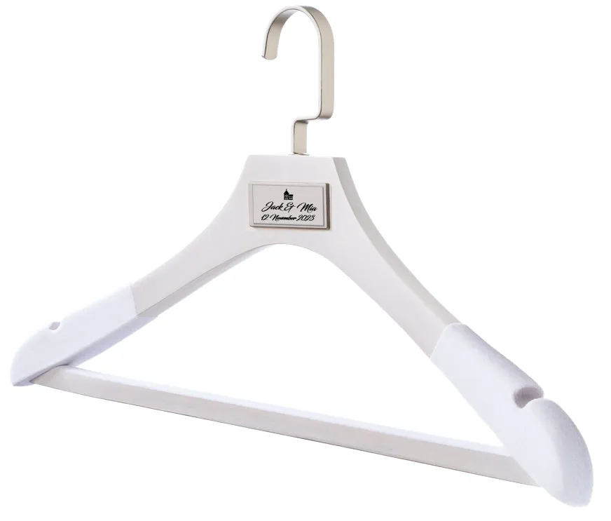 WEDDING HANGERS: Engraved High Quality Bridal Dress & Suit Hangers.