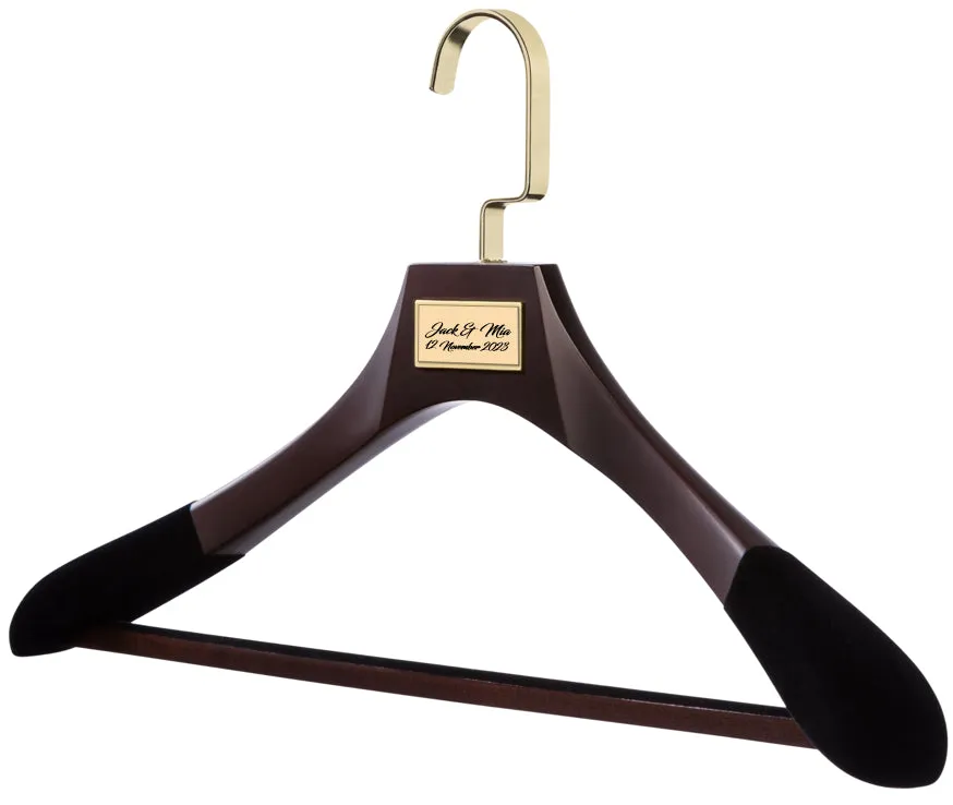 WEDDING HANGERS: Engraved High Quality Bridal Dress & Suit Hangers.