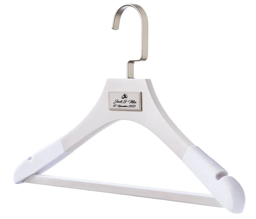 WEDDING HANGERS: Engraved High Quality Bridal Dress & Suit Hangers.