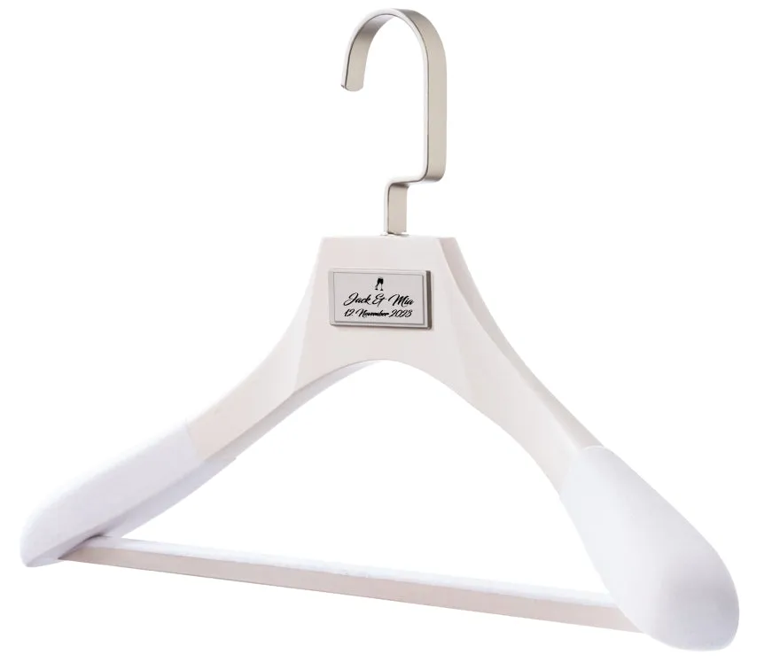 WEDDING HANGERS: Engraved High Quality Bridal Dress & Suit Hangers.