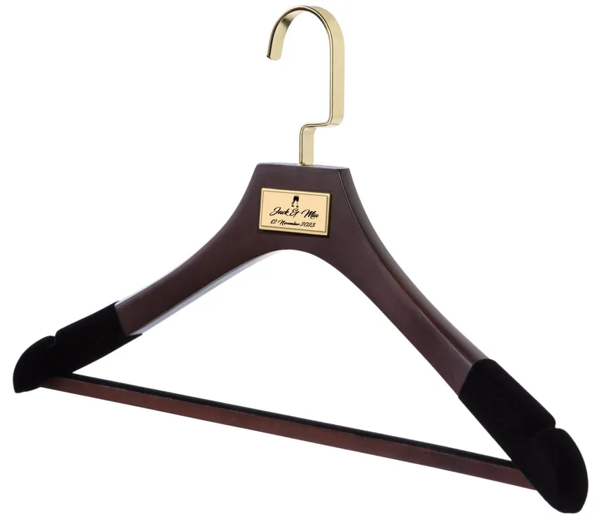 WEDDING HANGERS: Engraved High Quality Bridal Dress & Suit Hangers.