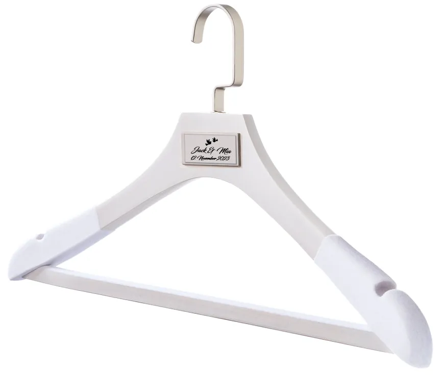 WEDDING HANGERS: Engraved High Quality Bridal Dress & Suit Hangers.