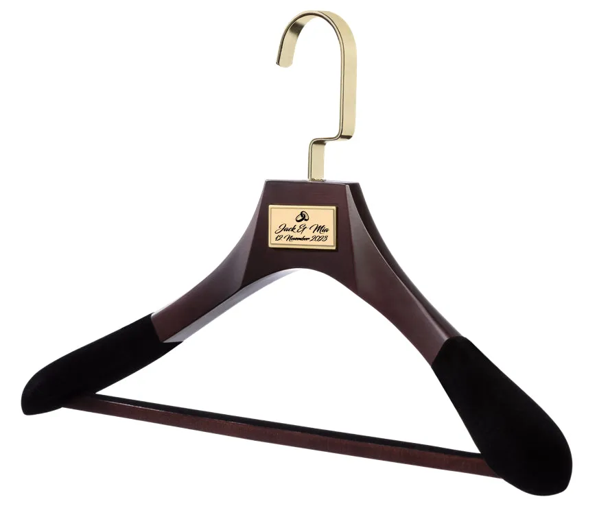 WEDDING HANGERS: Engraved High Quality Bridal Dress & Suit Hangers.