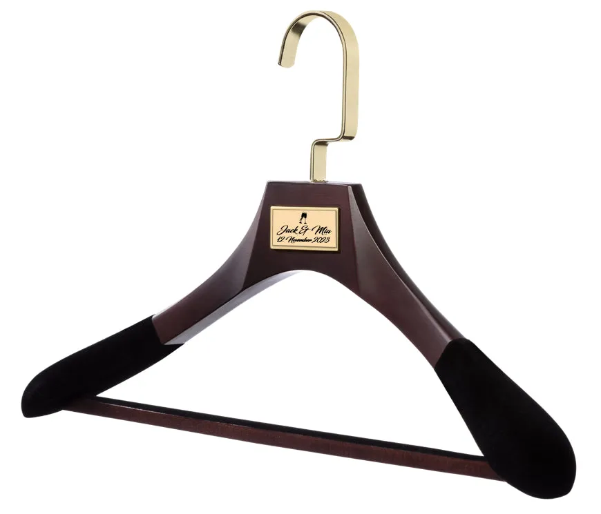 WEDDING HANGERS: Engraved High Quality Bridal Dress & Suit Hangers.