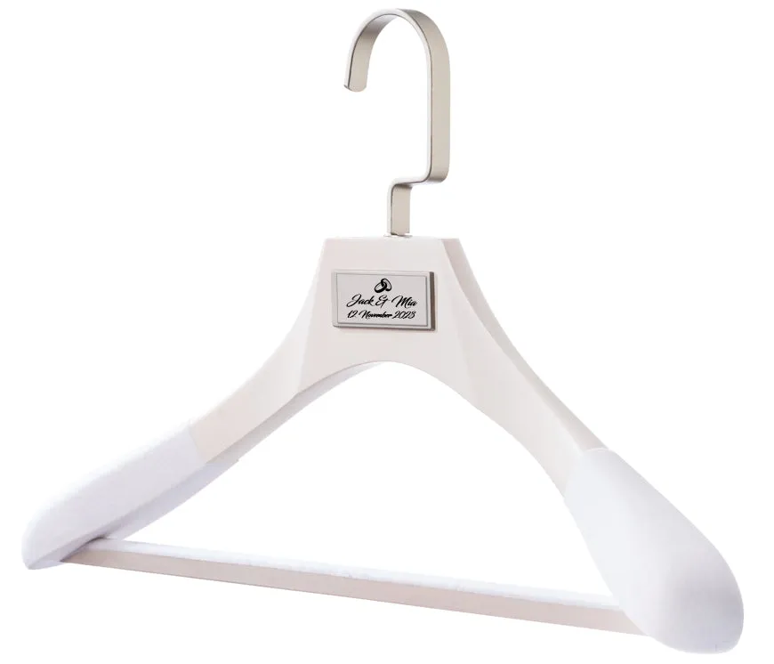 WEDDING HANGERS: Engraved High Quality Bridal Dress & Suit Hangers.