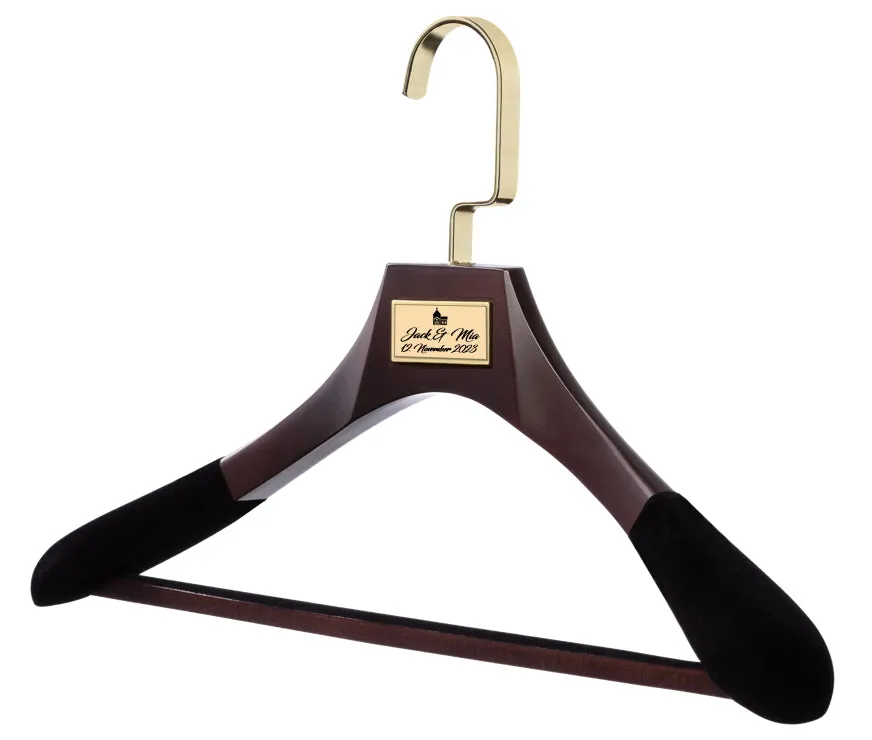 WEDDING HANGERS: Engraved High Quality Bridal Dress & Suit Hangers.