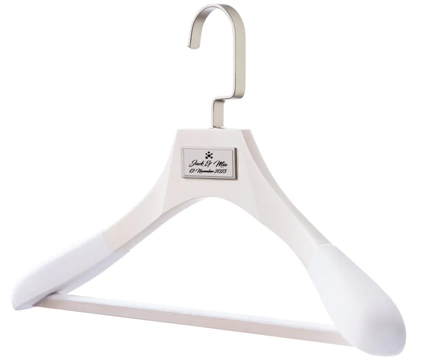 WEDDING HANGERS: Engraved High Quality Bridal Dress & Suit Hangers.