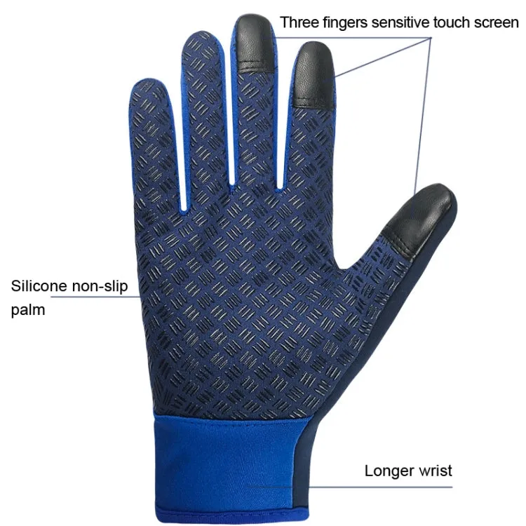 Winter Outdoor Riding Sports Waterproof Touch Screen Glove, Size: XXL(H043 Purple)