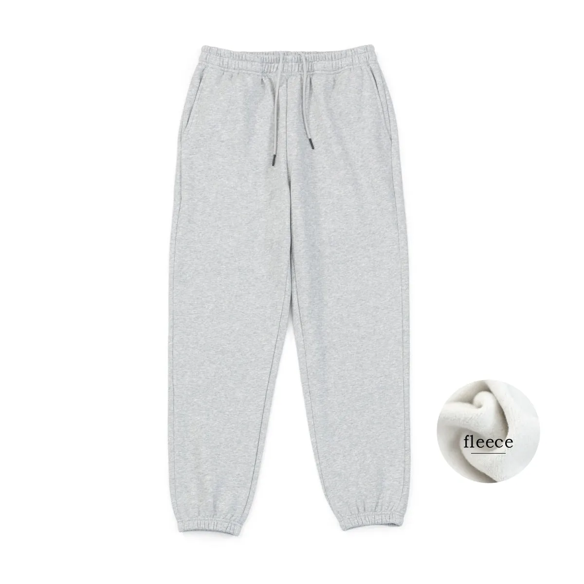 Winter Warm Fleece Jogger Pants Men Drawstring Track Trousers