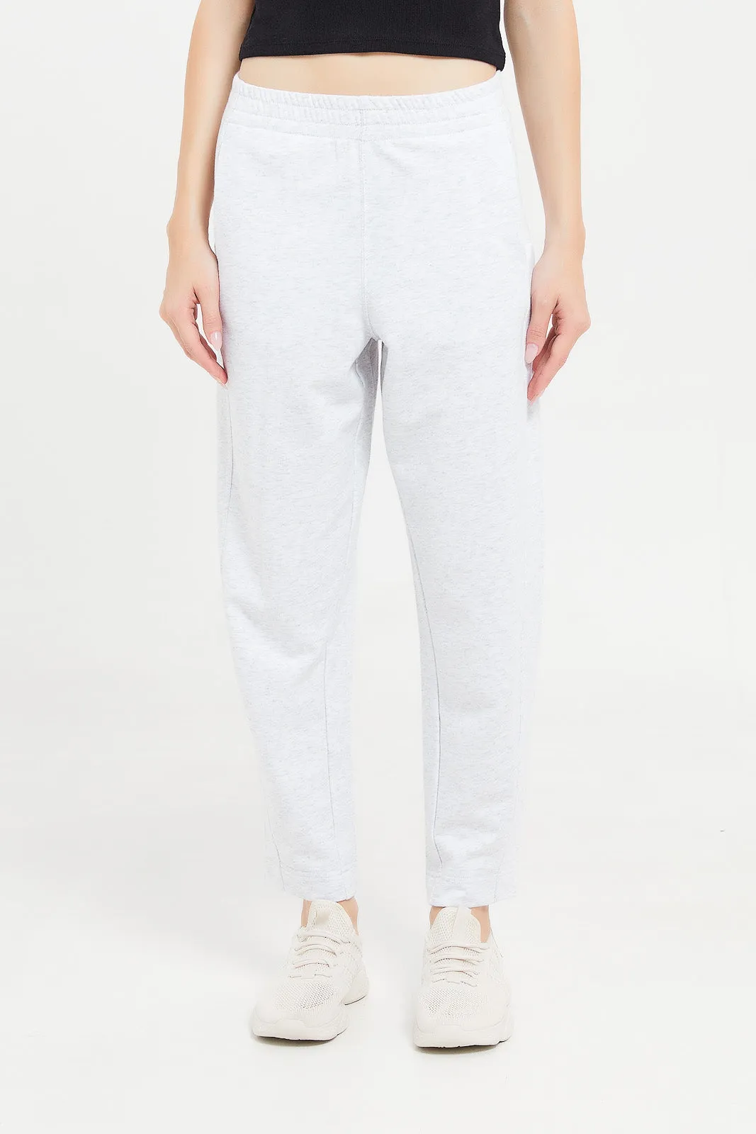 Women Grey Carrot Fit Joggers