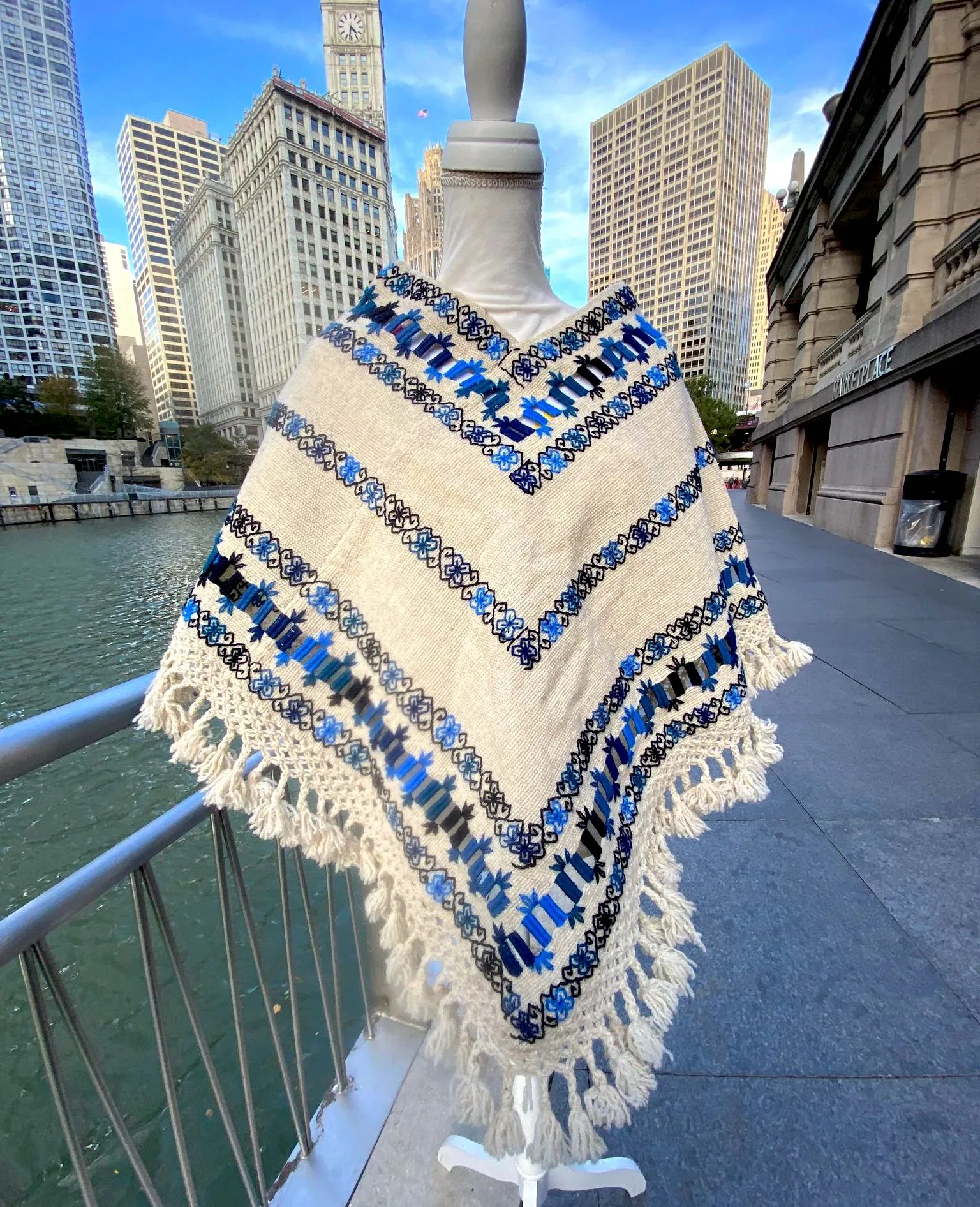 Women's Embroidered Poncho-- Puebla, Mexico