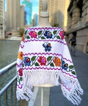 Women's Embroidered Poncho-- Puebla, Mexico