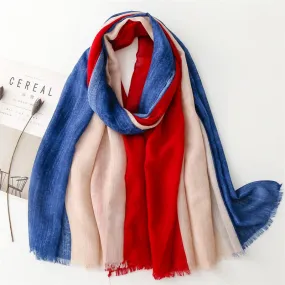 Women's Lightweight Mixed Color Stitching Scarf