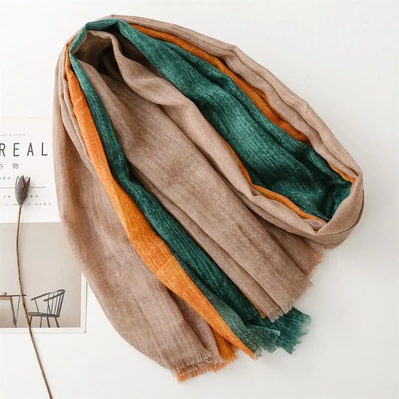 Women's Lightweight Mixed Color Stitching Scarf