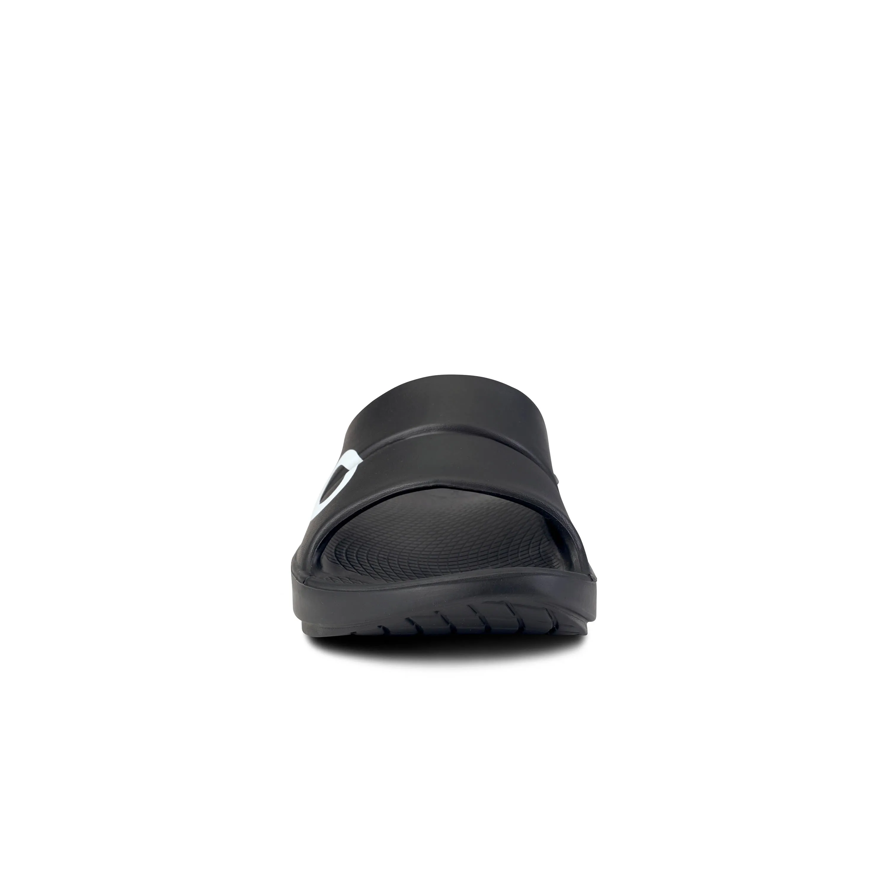 Women's Oofos OOahh Sport Slide Sandal Color: Black White