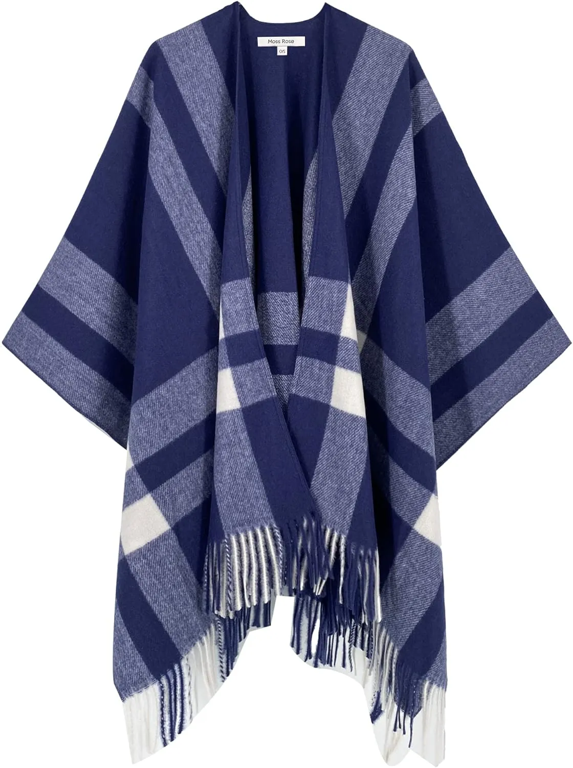 Women's Travel Plaid Shawl, Wrap Open Front Poncho Cape for Fall Winter