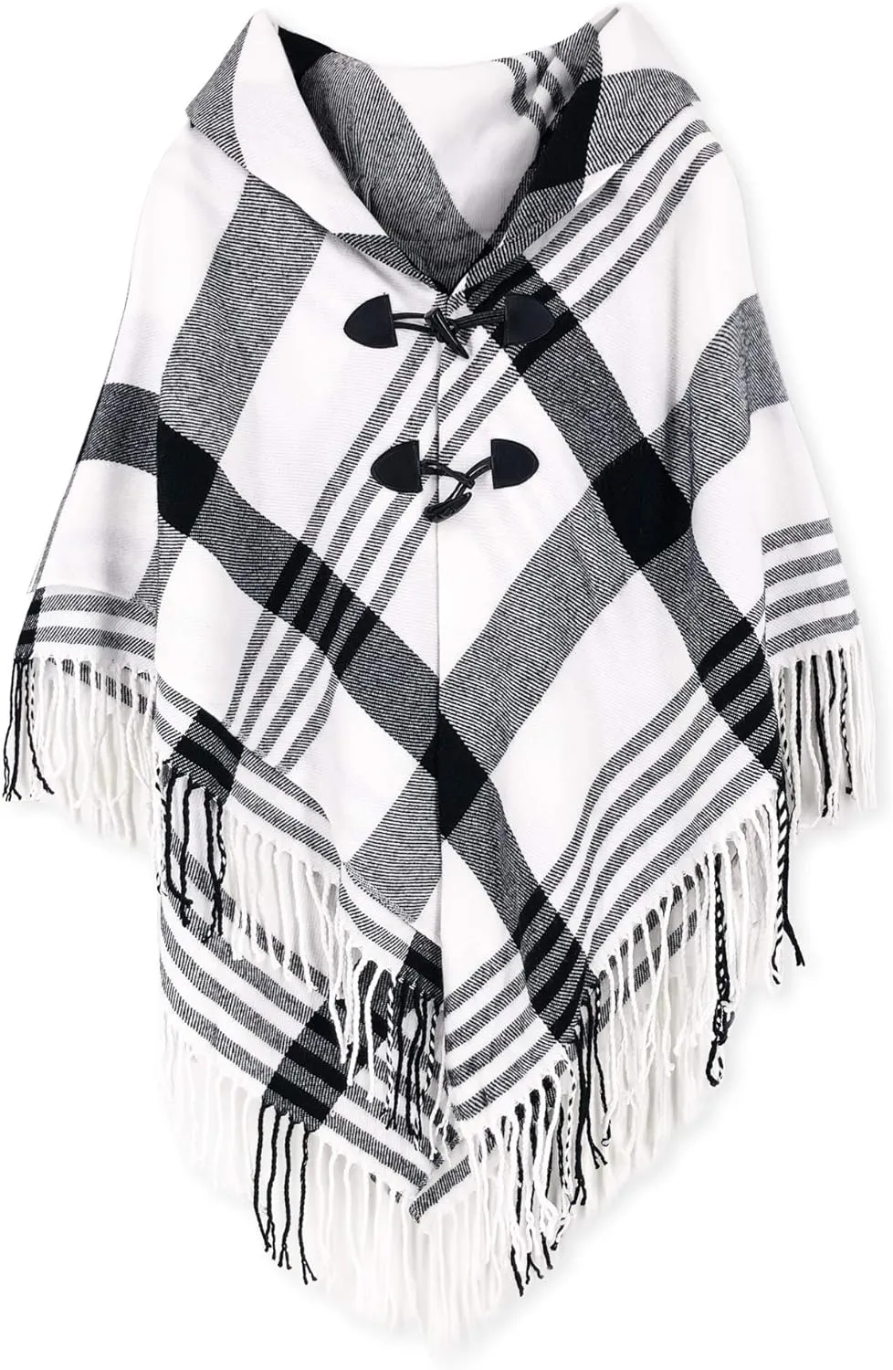 Women's Travel Plaid Shawl, Wrap Open Front Poncho Cape for Fall Winter