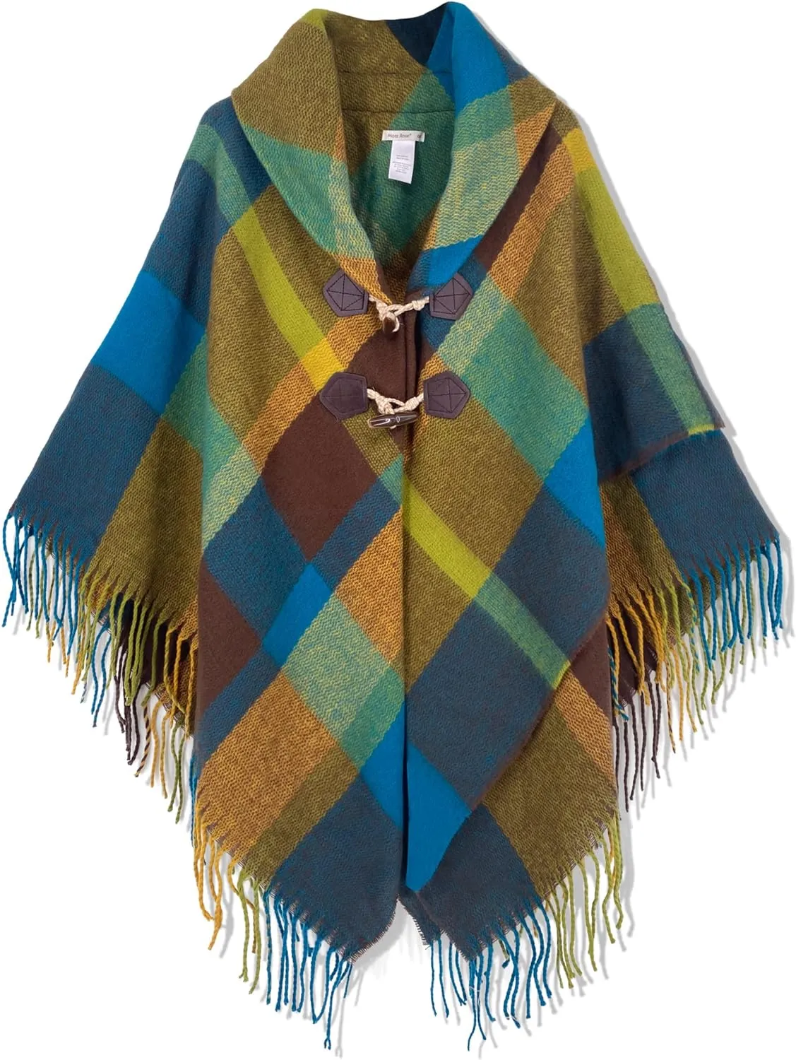 Women's Travel Plaid Shawl, Wrap Open Front Poncho Cape for Fall Winter