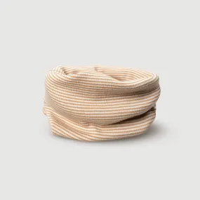 Wool Rib Infinity Scarf - Fawn Stripe