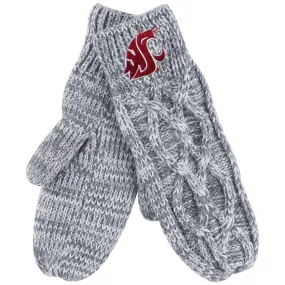 WSU Grey Marled Mittens