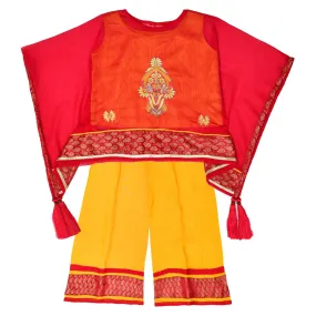 Yellow Red 3pc Festive Dress