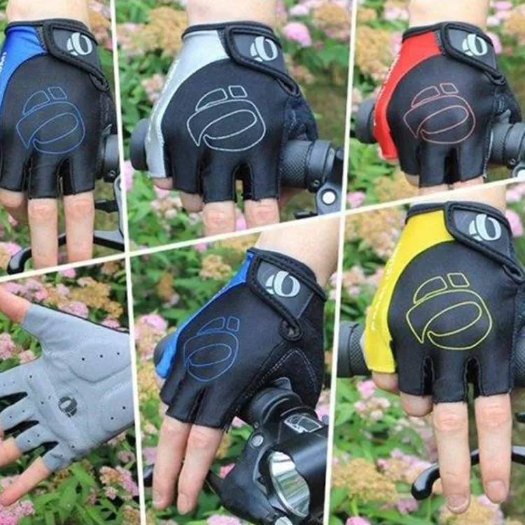 YIZIMI Anti-shock Half-finger Gloves Cycling Silicone Short Finger Gloves, Size: S(Black Yellow)