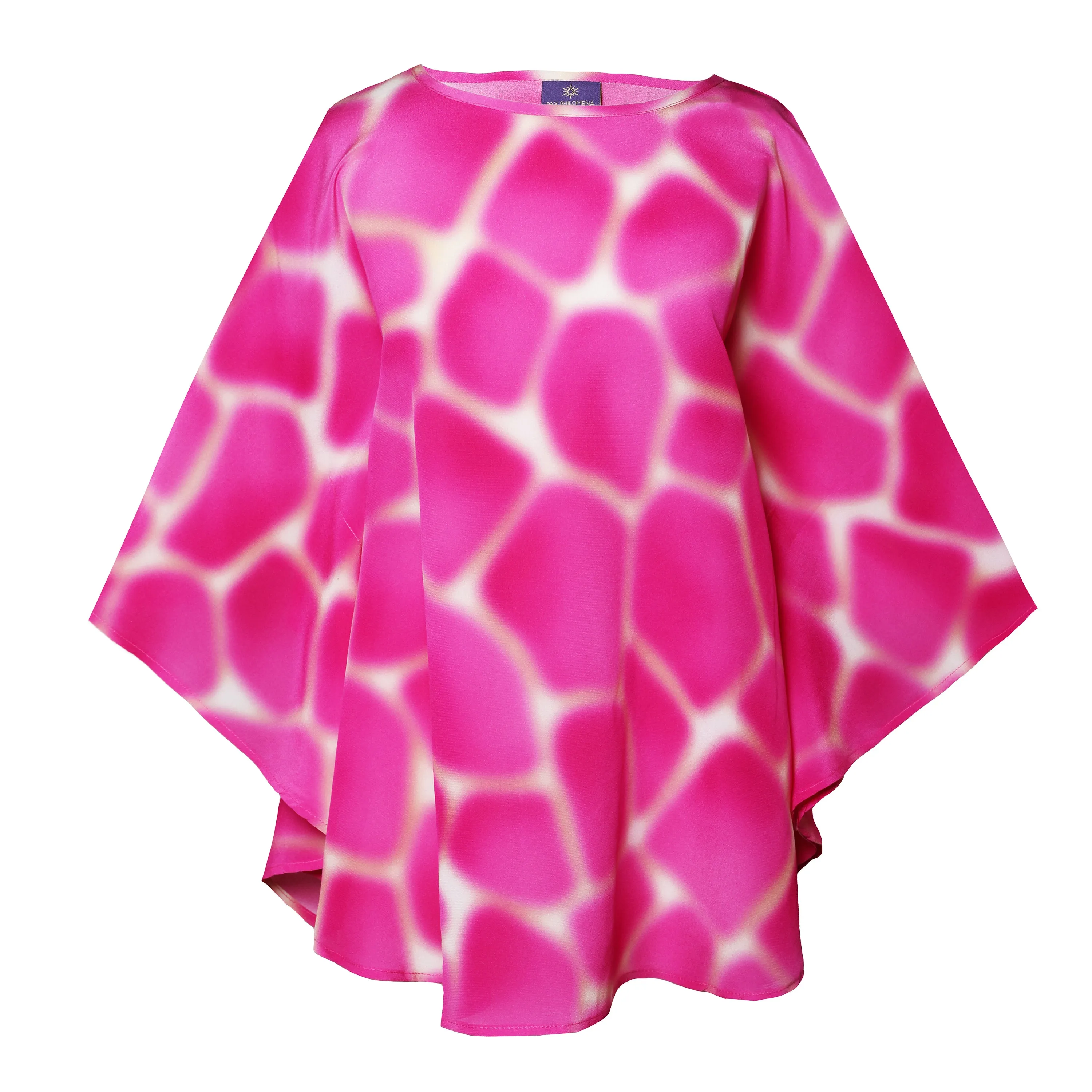 Zirafa Girafa Magenta Italian Silk Poncho