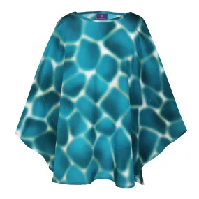 Zirafa Giraffa Teal Poncho Italian Silk Store Credit